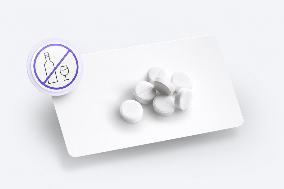 Alcohol-rule caution chip with metronidazole