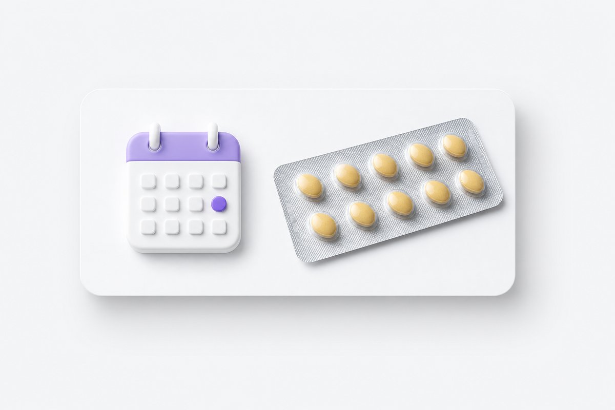 Weekend calendar chip and tadalafil blister on clip card